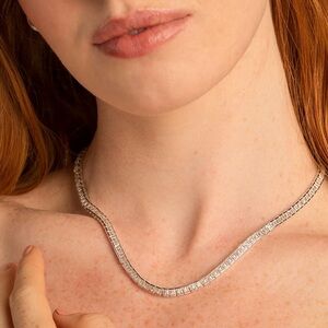 MOM BAGUETTE TENNIS NECKLACE